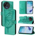 For TCL 60 SE NxtPaper / 605 Embossed Butterfly Leather Phone Case(Green)