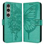 For Sony Xperia 1 VI Embossed Butterfly Leather Phone Case(Green)