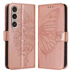 For Sony Xperia 1 VI Embossed Butterfly Leather Phone Case(Rose Gold)