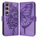 For Sony Xperia 1 VI Embossed Butterfly Leather Phone Case(Light Purple)