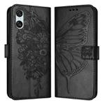 For Sony Xperia 10 VI Embossed Butterfly Leather Phone Case(Black)