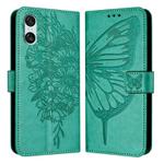 For Sony Xperia 10 VI Embossed Butterfly Leather Phone Case(Green)