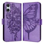 For Sony Xperia 10 VI Embossed Butterfly Leather Phone Case(Light Purple)
