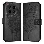 For Tecno Camon 30 4G / 5G Embossed Butterfly Leather Phone Case(Black)