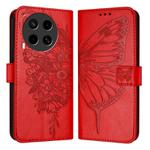 For Tecno Camon 30 4G / 5G Embossed Butterfly Leather Phone Case(Red)
