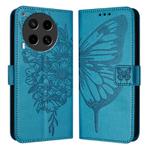 For Tecno Camon 30 4G / 5G Embossed Butterfly Leather Phone Case(Blue)