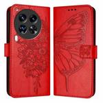 For Tecno Camon 30 Premier 5G Embossed Butterfly Leather Phone Case(Red)