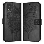 For Tecno Pop 5c / Itel A23 Pro/A17 Embossed Butterfly Leather Phone Case(Black)