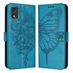For Tecno Pop 5c / Itel A23 Pro/A17 Embossed Butterfly Leather Phone Case(Blue)