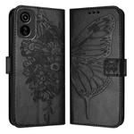 For Tecno Pop 6C / Itel A18 Embossed Butterfly Leather Phone Case(Black)