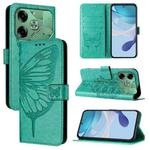 For Tecno Pova 6 Embossed Butterfly Leather Phone Case(Green)