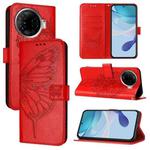 For Tecno Camon 30 Pro Embossed Butterfly Leather Phone Case(Red)