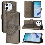 For Tecno Spark 30 5G / Pova 6 Neo 5G Embossed Butterfly Leather Phone Case(Grey)