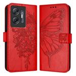 For Infinix Hot 30 5G Embossed Butterfly Leather Phone Case(Red)