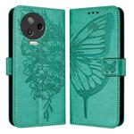 For Infinix Note 12 Pro 4G / Note 12 2023 Embossed Butterfly Leather Phone Case(Green)