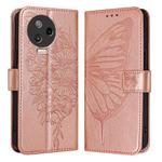 For Infinix Note 12 Pro 4G / Note 12 2023 Embossed Butterfly Leather Phone Case(Rose Gold)