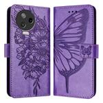 For Infinix Note 12 Pro 4G / Note 12 2023 Embossed Butterfly Leather Phone Case(Light Purple)