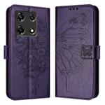 For Infinix Note 30 Pro / Note 30 5G Embossed Butterfly Leather Phone Case(Dark Purple)