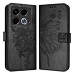 For Infinix Note 40 Embossed Butterfly Leather Phone Case(Black)