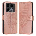 For Infinix Note 40 Embossed Butterfly Leather Phone Case(Rose Gold)
