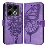 For Infinix Note 40 Embossed Butterfly Leather Phone Case(Light Purple)