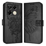 For Infinix Note 40 Pro 5G Embossed Butterfly Leather Phone Case(Black)