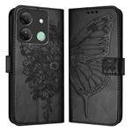For Infinix Smart 7 India / 7 HD / 7 Plus Embossed Butterfly Leather Phone Case(Black)