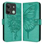 For Infinix Smart 7 India / 7 HD / 7 Plus Embossed Butterfly Leather Phone Case(Green)