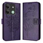 For Infinix Smart 7 India / 7 HD / 7 Plus Embossed Butterfly Leather Phone Case(Dark Purple)