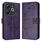 For Infinix Smart 8 Embossed Butterfly Leather Phone Case(Dark Purple)