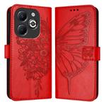 For Infinix Smart 8 Plus / Smart 8 Pro Embossed Butterfly Leather Phone Case(Red)