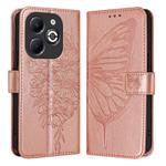 For Infinix Smart 8 Plus / Smart 8 Pro Embossed Butterfly Leather Phone Case(Rose Gold)