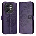 For Infinix Smart 8 Plus / Smart 8 Pro Embossed Butterfly Leather Phone Case(Dark Purple)