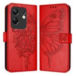 For Infinix Zero 30 4G Embossed Butterfly Leather Phone Case(Red)