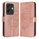 For Infinix Zero 30 4G Embossed Butterfly Leather Phone Case(Rose Gold)