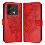 For Infinix Zero 30 5G Embossed Butterfly Leather Phone Case(Red)
