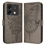 For Infinix Zero 30 5G Embossed Butterfly Leather Phone Case(Grey)