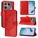 For Infinix GT 20 Pro Embossed Butterfly Leather Phone Case(Red)