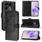 For Infinix Note 40 5G Embossed Butterfly Leather Phone Case(Black)