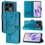 For Infinix Note 40 5G Embossed Butterfly Leather Phone Case(Blue)