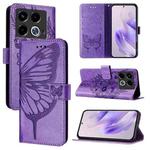 For Infinix Note 40 5G Embossed Butterfly Leather Phone Case(Light Purple)
