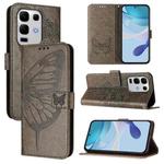 For Infinix Note 50s Embossed Butterfly Leather Phone Case(Grey)