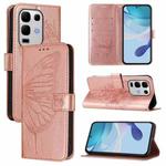 For Infinix Note 50s Embossed Butterfly Leather Phone Case(Rose Gold)