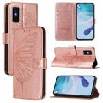 For Infinix GT 30 Pro Embossed Butterfly Leather Phone Case(Rose Gold)