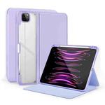 For iPad Pro 11 2022/2021/2020/2018 2-Fold Clear Acrylic Leather Tablet Case(Light Purple)
