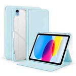For iPad 10th Gen 10.9 2022 2-Fold Clear Acrylic Leather Tablet Case(Ice Blue)