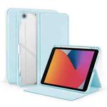 For iPad 10.2 2021 / 2020 2-Fold Clear Acrylic Leather Tablet Case(Ice Blue)