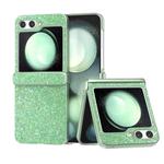 For Samsung Galaxy Z Flip5 Glitter Powder Diamond Paint Shockproof Phone Case(Dark Green)