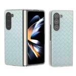 For Samsung Galaxy Z Fold5 5G Woven Texture Frosted Translucent Frame PU Phone Case(Light Green)