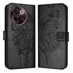 For vivo V30e 5G Global Embossed Butterfly Leather Phone Case(Black)